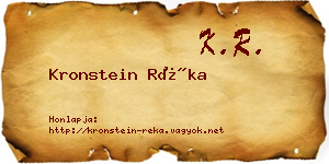Kronstein Réka névjegykártya